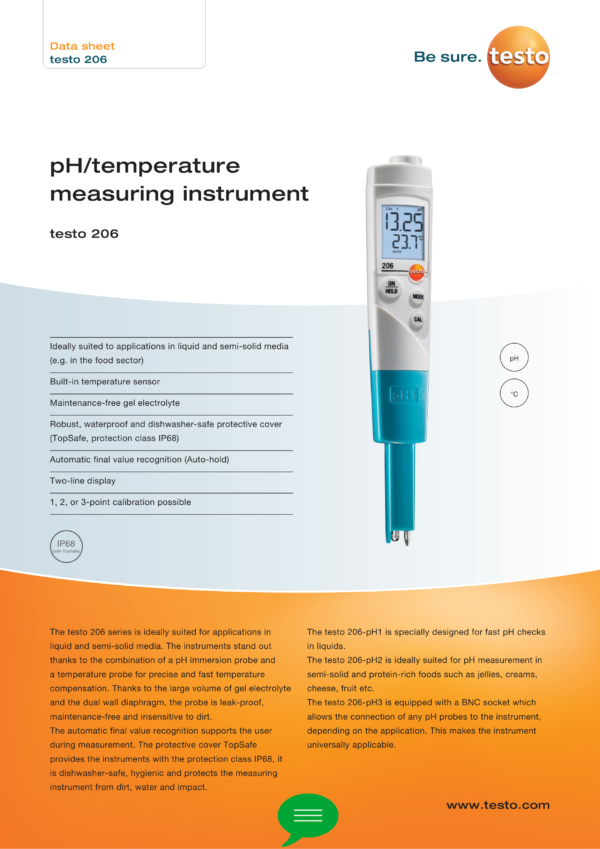 ⁦الأصلي Testo 206-PH1 مقياس درجة الحموضة⁩ - الصورة ⁦3⁩