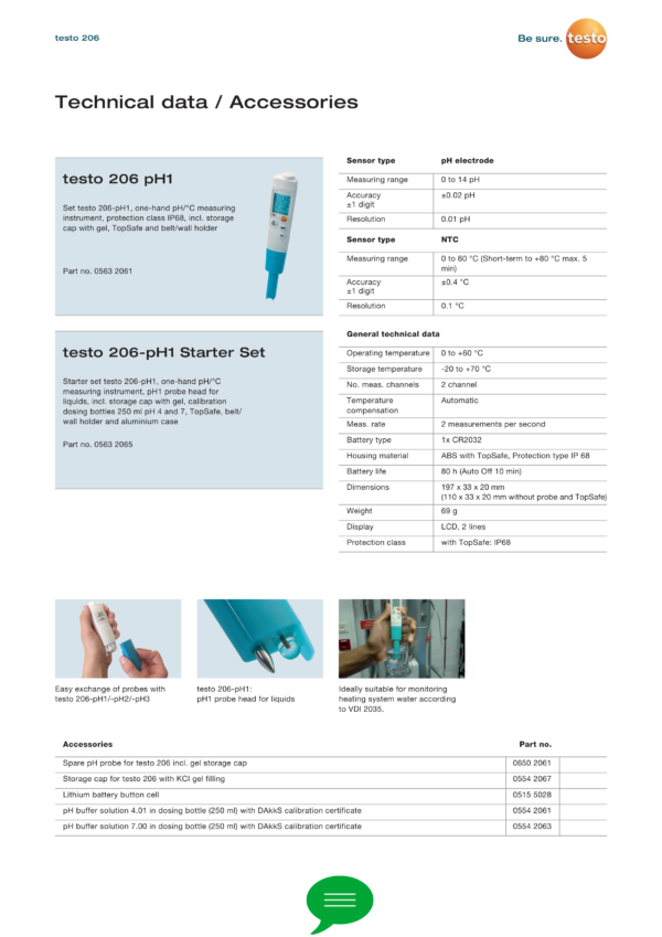 ⁦الأصلي Testo 206-PH1 مقياس درجة الحموضة⁩ - الصورة ⁦4⁩